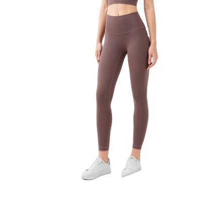 China SS2021New QUICK DRY European and American noneTnude feel high waist exercise tight workout pants feel peach nude hipluluYoga pants for sale