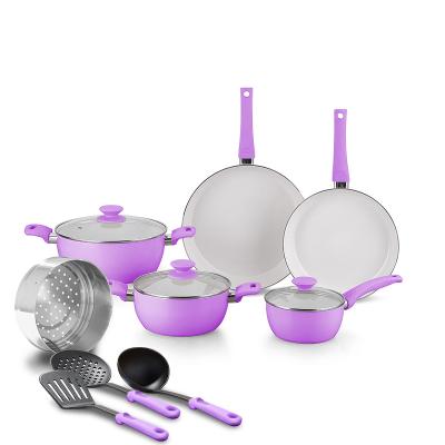 China Sustainable Multifunction Non Stick Pot And Pans Aluminum Ceramic Cookware Cooking Set for sale