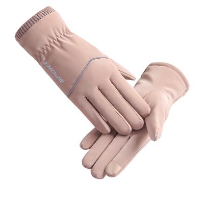 China Cute TWILL Ladies Touch Screen Warm Windproof Cycling And Running Gloves for sale