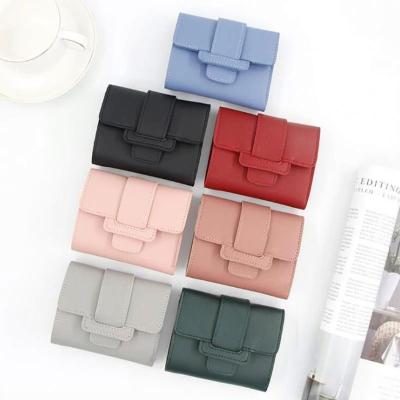 China Lady Wallet Zipper Female Red Black Leather Buckle Mini Coin Purse Hasp Card Holder Women Luxury Brand Waterproof Wallets 2021 New Small for sale