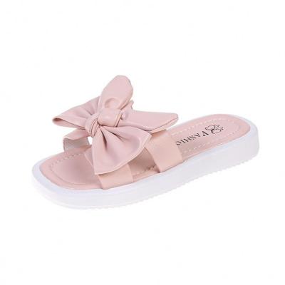 China 2022 Summer Newborn Bow Elastic Breathable Shoes Infant Toddler Slides Baby Sandals for sale