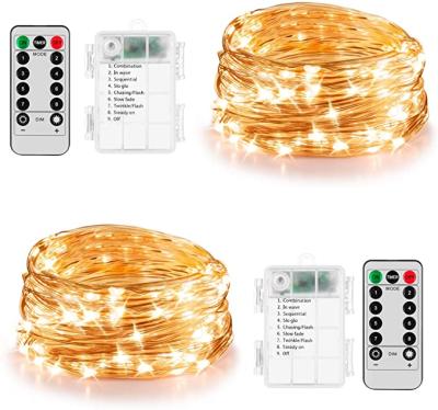 China Remote Control 10m Firefly Xmas Lights String 8 Modes Flicker Timer 10m 100LED Battery Operated String Lights Fairy String Lights for sale