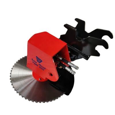 China Efficient log grapple saw, saw blade attachment for cutting tree, swivel head band saw for sale