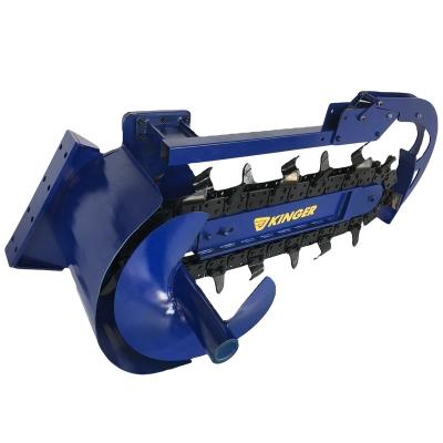 China 2021 KINGER irrigation newly designed power trencher chain trencher machine for excavator skid steer for sale