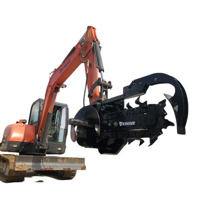 China Hot Sale KINGER Hydraulic Chain Irrigation Trencher Excavator Attachment Trenching Machine for sale