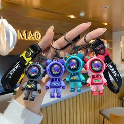 China Car Rubber Creative Epoxy Cool Female Doll Key Chain Bear Wrist Rope Key Chain Bag Charm Pendant Accessories Gift for sale