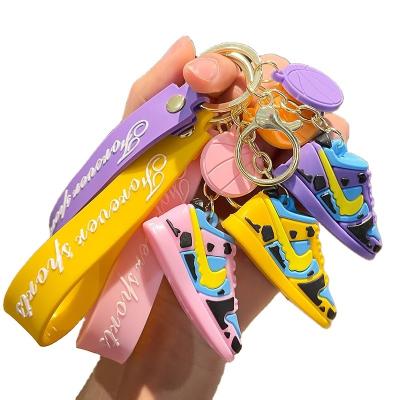 China Three-dimensional creative basketball rubber silicone fashion shoes gift friend and girlfriend car head chain pendant for sale