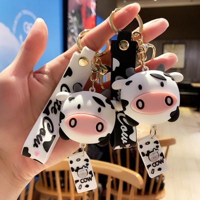 China New Creative 3D PVC Silicone Rubber Animal Scares Keychains Keychains Ring Bag Pendant Christmas Present Cute Car Personality Cartoon for sale