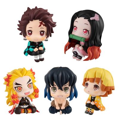 China Cartoon Toy 7cm Anime Figure Demon Slayer Nezuko Tanjirou Zenitsu Inosuke Kyoujurou Kanawo Kawaii Q Toy PVC Model Figural Gifts for sale