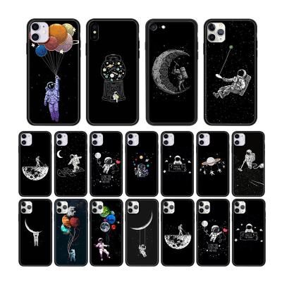 China Shockproof Phone Case For iPhone 12 mini 11 pro 7 8 XR max X XS max 6 6S 7 8 plus Se 2020 TPU Cover Space Planet Soft Black Star for sale