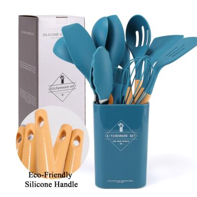 China 13PCS Sustainable Silicone Eco Friendly Kitchenware Set BPA Free Kitchen Accessories Tools Food Grade Silicone Cooking Tools for sale