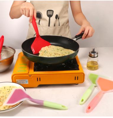 China Food Grade Silicone Kitchen Cookware Sets Beef Meat Egg Spatula Viable Kitchen Scraper Wide Pizza Cooking Tools Kitchen Instruments for sale