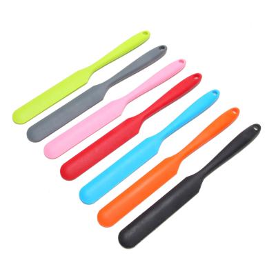 China Sustainable Amazon Baking Small Long Spatula Kitchen Silicone Spatula Stirring Cream Food Grade Silicone Butter Spatula for sale