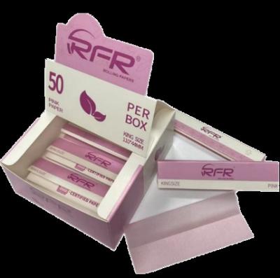 China Eco - Friendly RFR Pink Rolling Paper King Size 33 Sheets 50 Pink Paper Packets For Smoking for sale