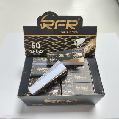 China Eco-friendly RFR Classic Black Wide Rolling Tips 50 Sheets 50 Packs Unbleached Paper For Smoking for sale