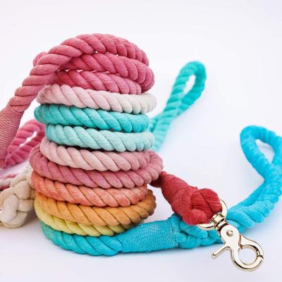 China Factory Price Viable Hot Selling Excellent Quality Braided Cotton Durable Macrame Woven Dog Leash Pet Leash for sale