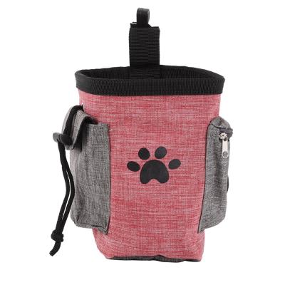 China Dog Treat Training Pouch Side Bag Storage Food Stored Hands Free Canvas Waist Bag with Poop Bag Dispenser Waist Pouch for sale