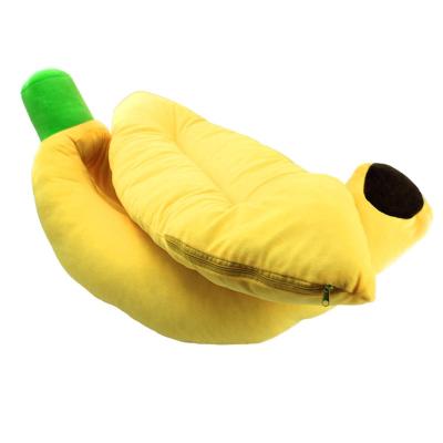 China Super Soft Washable Cushion Cat Beds For Dogs Pet Puppy Boat Plush Banana Dog Dog Viable Cushion Bed Comfortable Pet Bed Washable Cushion for sale