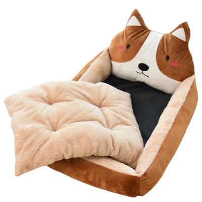 China Factory Direct Breathable Dog Bed Washable Sofa Furniture Pet Bed Luxury Cartoon Printing Sofa Beds for sale