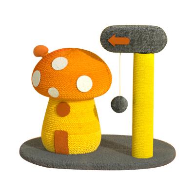 China Wholesale Viable Pet Cat Tree House Mushroom House Interactive Toy Cat Climbing Frame Sisal Cat Scratching Board for sale