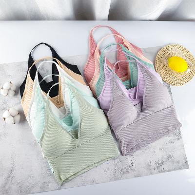 China Breathable Yarn Cotton Beauty Wrapped Women Wire Free Tube Wrap Bra Halter Vest Chest Hanging Top Vest for sale