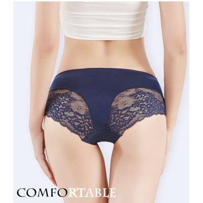 China High Quality Women's Traceless Breathable Custom Nylon Spandex Ice Silk Panties Briefs Satin Panties Female Seamless Underwear for sale