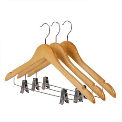 China Eco-friendly Material Multi Purpose Natural Mahogany Wood Wooden Hangers For Clothes Hanger for sale