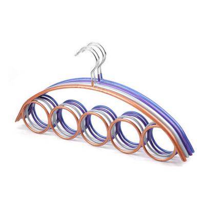 China With Unique Metal Loops 5 Holes Metal Rings Metal Towel Scarf Hanger Multiple Color Wire for sale