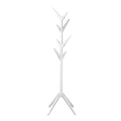 China Fashion Wholesale Custom Space Saving Hooks Wooden Standing Coat Rack Hanger Bedroom Wooden Tree Rack Hat Clothes Coat Racks for sale