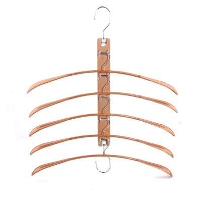 China Transitional 5 Layer Shirt Hanger Bedroom Best Selling Custom Coat Wood Steel Hangers for sale