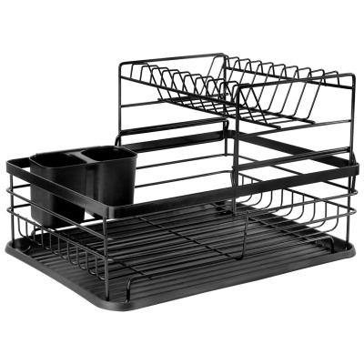 China Traditional Wholesale Kitchen Multifunctional Drain Bowl Dish Drying Racks Black White for sale