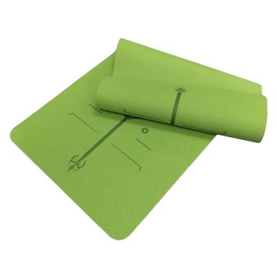 China Non toxic strip yoga mat with text line for sale