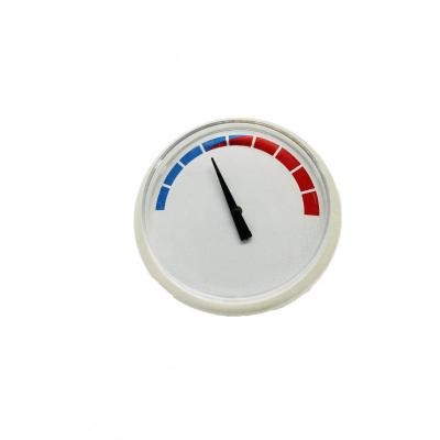 China Handy white round plastic and aluminum water heater thermometer for sale