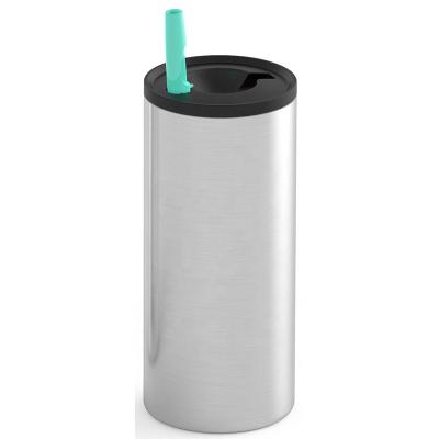 China Latest Design PORTABLE Reusable Straight Thermo Bottle Insulated Tumbler With Screw Straw Lid for sale