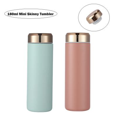 China New Style PORTABLE Super Skinny 4 Ounce Mini Slim Thermo Bottle Tumbler Handbag Compatible BPA Free for sale