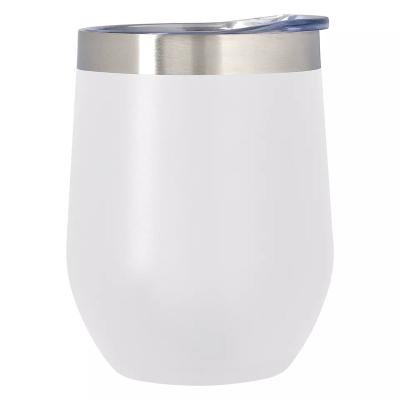 China Sustainable Hot Sale Stainless Steel Wine Tumblers Double Wall Wine Glasses 12 Ounce Vacuum Insulated Cups for sale