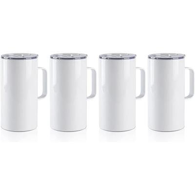 China PORTABLE Straight Insulated Vacuum Insulated Sublimation Mug Double Wall Insulated Tumbler Mug With Handle for sale