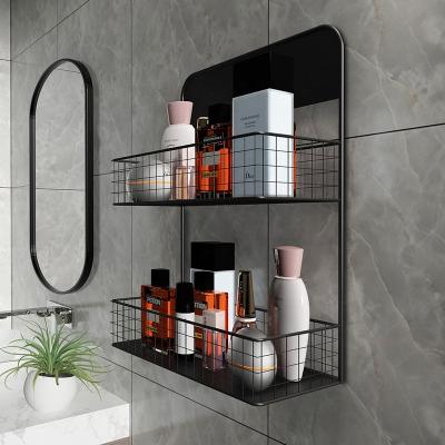 China Cuarto de bano Modern Bathroom Sets Wash Room Rack Kitchen Basket Laundry Toilet Room Storage Shelves for sale