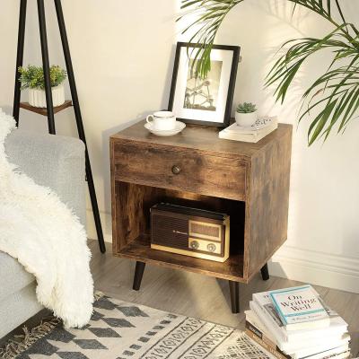 China Modern wood bedside tables nightstand mesa noche sofa end table modern wooden bedside table for sale