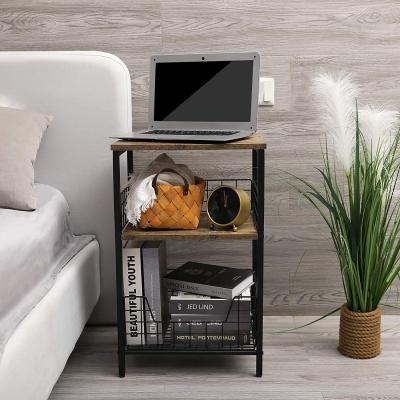 China MESA de apoyo modern metal display side table corner wooden sofa storage end table for living room for sale