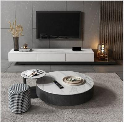 China Centro Nordic Modern Luxury Round MESA Granite Flag Stone Coffee Table Sets New Design Modern Home Furniture Coffee Table for sale