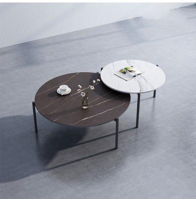 China Modern luxury round centro nordic mesa granite flag stone round tea table set modern furniture coffee table for sale