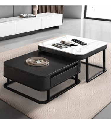 China Quadrate Centro MESA Granite Flag Stone Wrought Coffee Table Modern Nordic Luxury Modern Coffee Tables New Design for sale