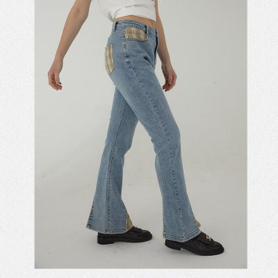 China Factory custom QUICK DRY women pants denim flare pants high waist bell bottom jeans ladies wholesale for sale