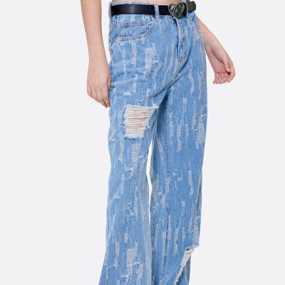 China Chinese factories custom made denim QUICK DRY pants high quality cotton wide leg mom jeans denim pants for women for sale