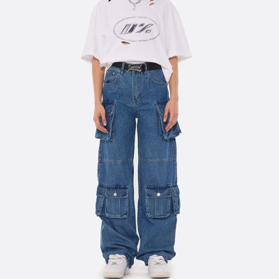 China 2022 Spring Summer QUICK DRY Wide Leg Jeans Women High Waist Pants Loose Waist Straighter Womens Jeans for sale