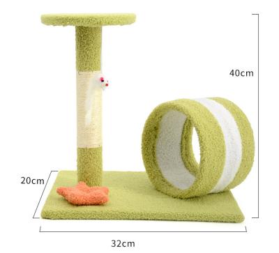 China Sustainable Luxury Wooden Cat Climbing Scratching Toy Solid Pet Furniture Small Cat Tree House for sale