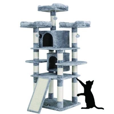 China Cat Wood Furniture House Post Scratch Pet Scratch Castle Modern Large Large Modern Climbing Tower Cat Tree for sale