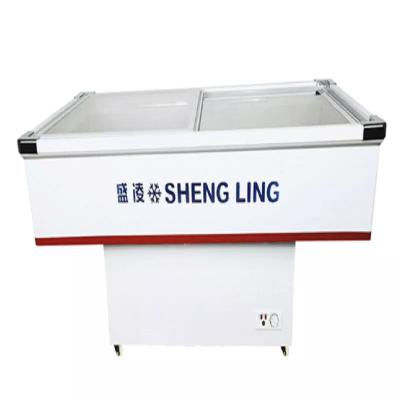 China Single-Temperature Supermarket Panoramic Chest Freezer Slide Glass Door Ice Cream supermarket freezer for sale