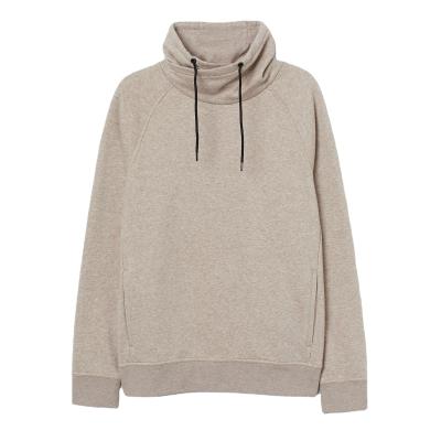 China New Design Raglan Sleeves Anti-wrinkle Manufacturer Sweatshirts Contrast Drawstring Heather Khaki Funnel Neck Hoodies for sale